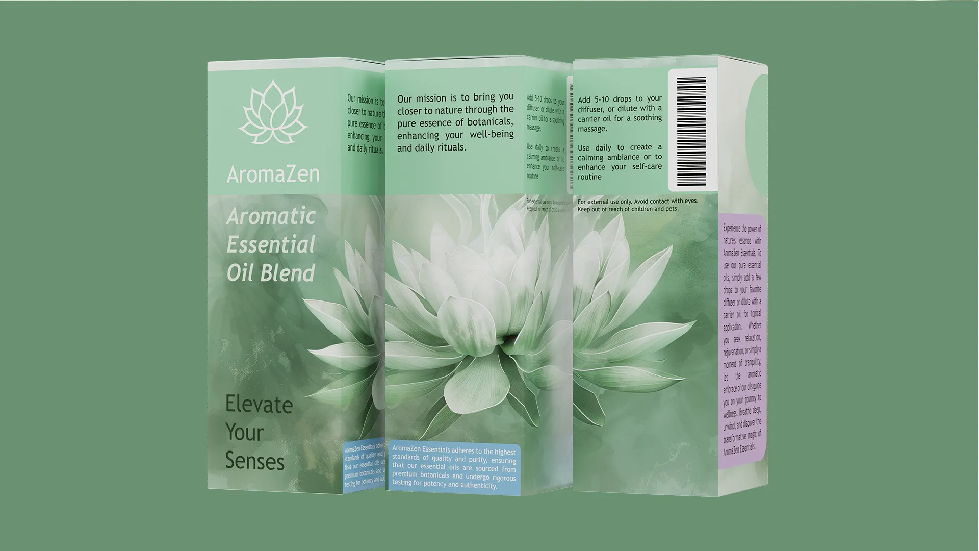 A view of the packaging wrap and graphic elements.