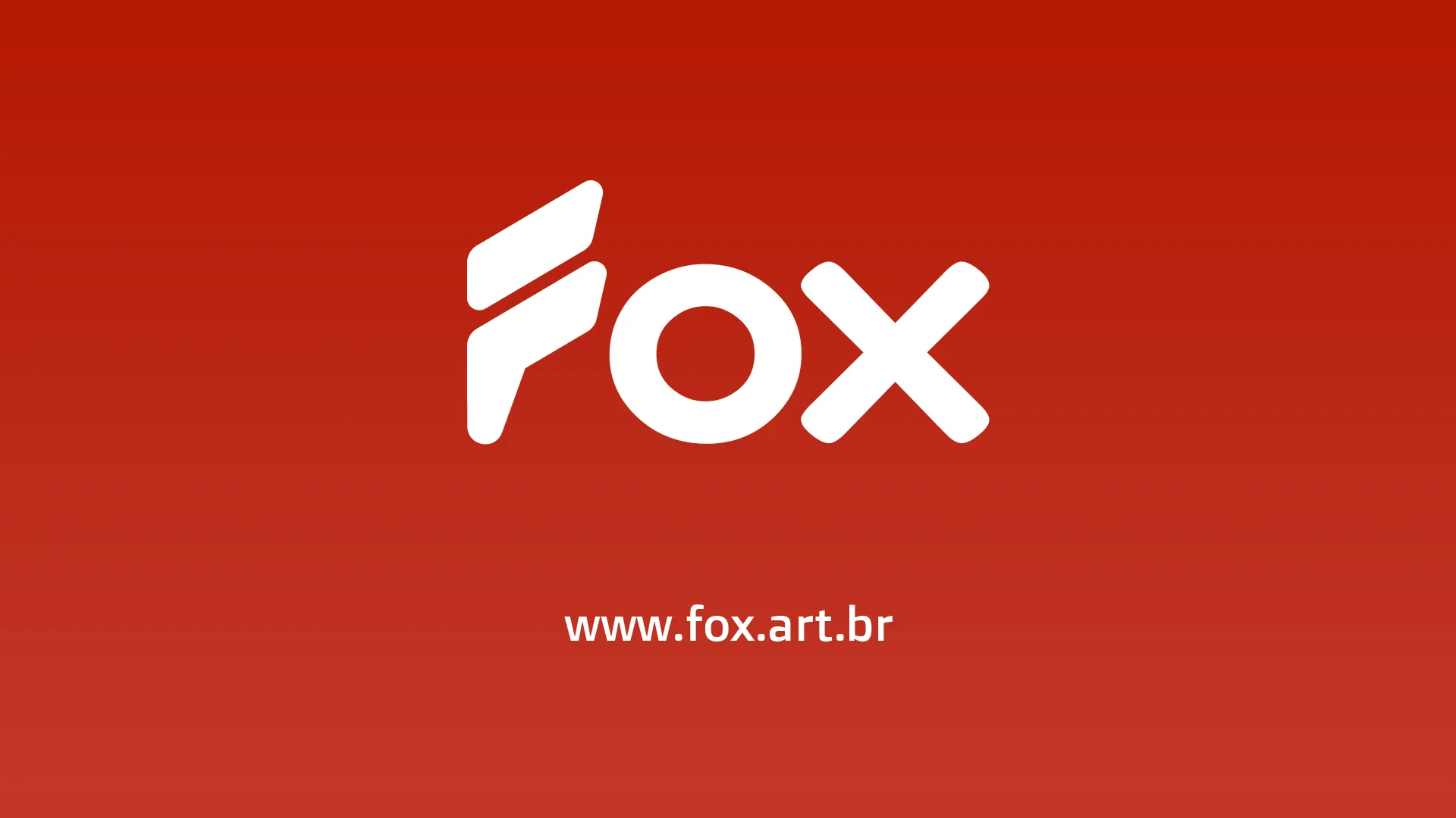Fox Creative studio logo centered on a solid red background.