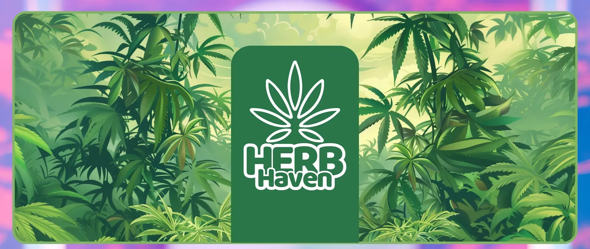 Lush green hemp leaves in a dense botanical arrangement for brand visualization.