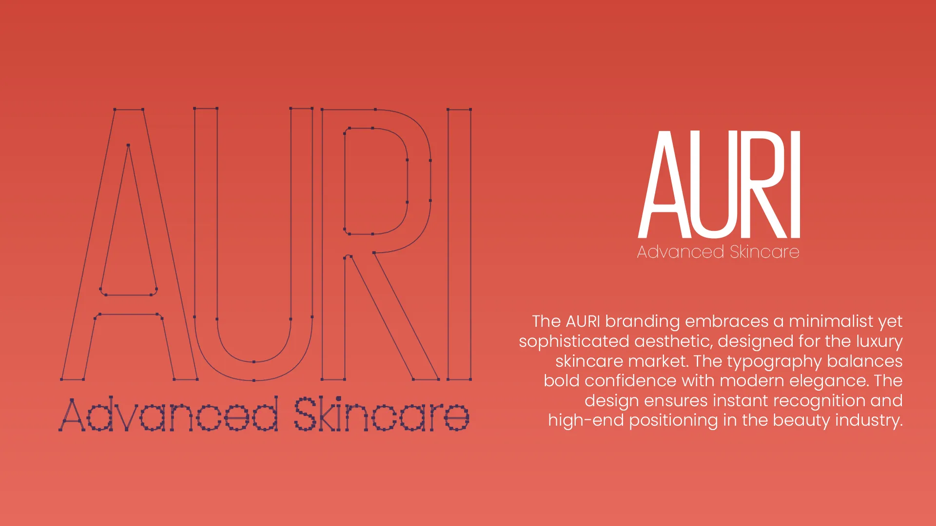 Red background with a tagline focusing on advanced skincare science.