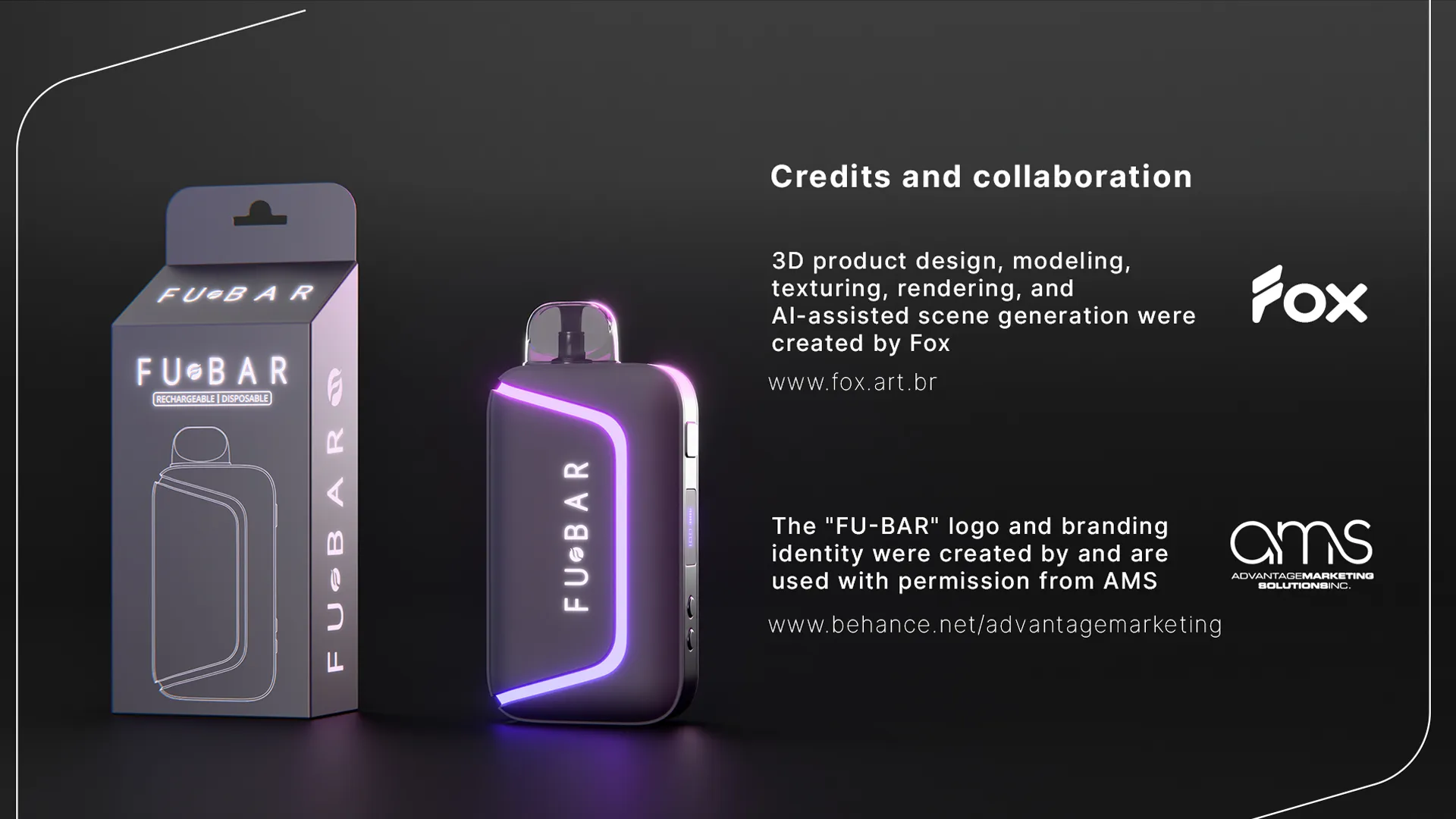 Final project slide detailing credits regarding the vape visualization and branding collaboration.